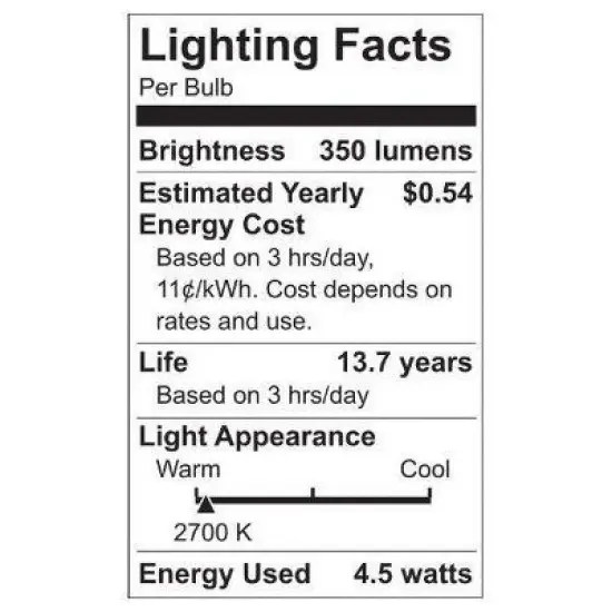 GE 3pk 4.5W 40W Equivalent Relax LED HD Globe Light Bulbs image {3}