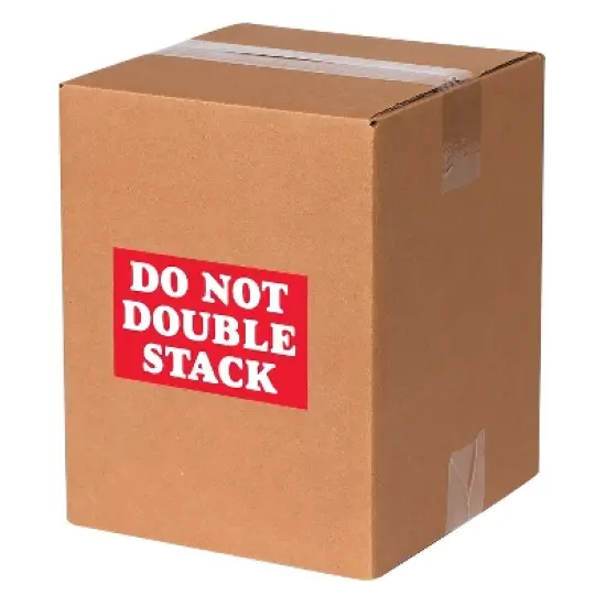 Tape Logic Labels "Do Not Double Stack" 3" x 5" Red/White 500/Roll SCL613 image {1}