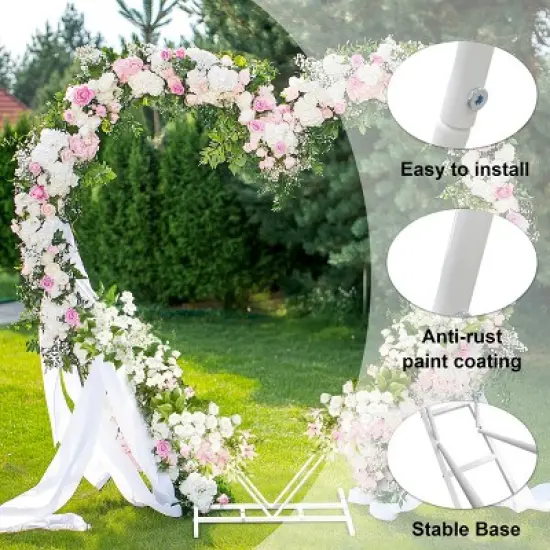 Artloge Large Heavy Duty Heart Shape Wedding Arch White Dual Layers Metal Support Flower Balloon Backdrop Stand Decor for Ceremony, Proposal image {4}