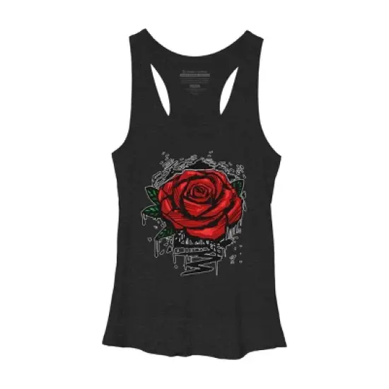 Women's Design By Humans Rugged Rose By Adamzworld Racerback Tank Top image {3}