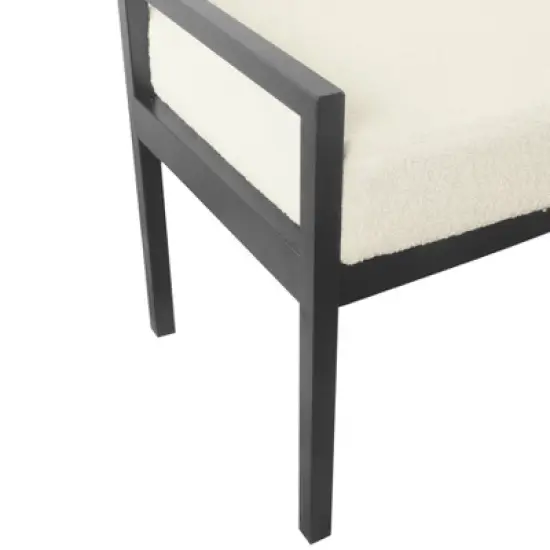 Modern Metal Sherpa Bench Cream - HomePop image {4}