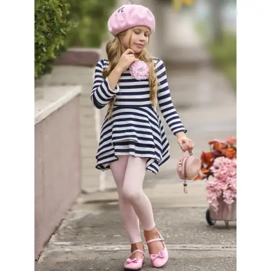 Girls Parisian Chic Sidetail Tunic & Legging Set - Mia Belle Girls image {2}