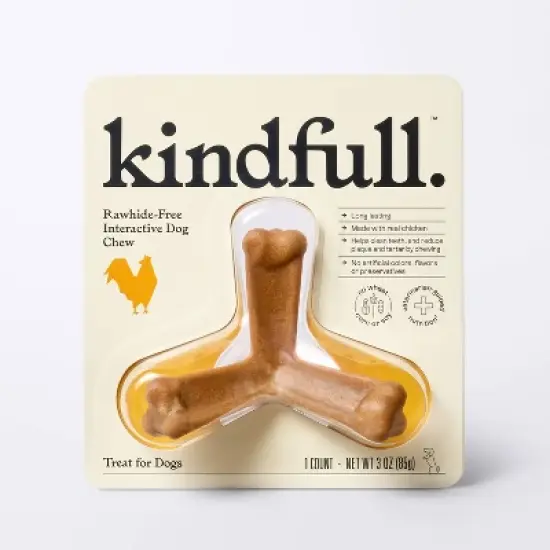 Rawhide-Free Interactive Dog Treat Chicken Flavor - 3oz/1ct - Kindfull&trade; image {3}