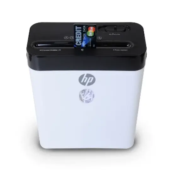 HP Inc. LC8 8-Sheet Crosscut Manual-Feed Paper Shredder with Basket, White (91011B) image {10}
