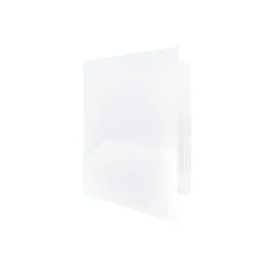 JAM Paper Plastic Two-Pocket School POP Folders w/Metal Prongs Clasps Clear 382ECCLDB image {3}