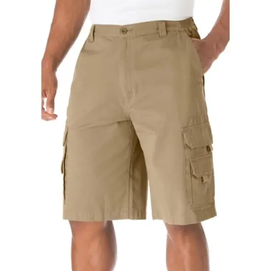 Boulder Creek by KingSize Men's Big & Tall  12" Side Elastic Denim Cargo Shorts image {8}
