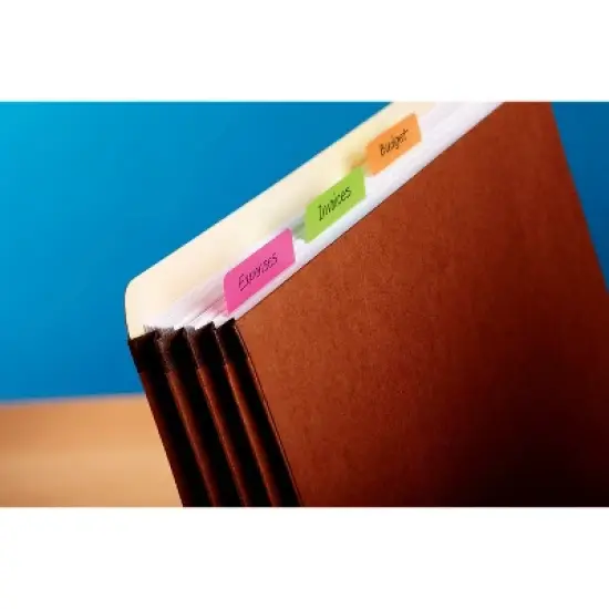 Post-it File Tabs 2 x 1 1/2 Solid Flat Assorted Bright 24/Pack 686PLOY image {8}