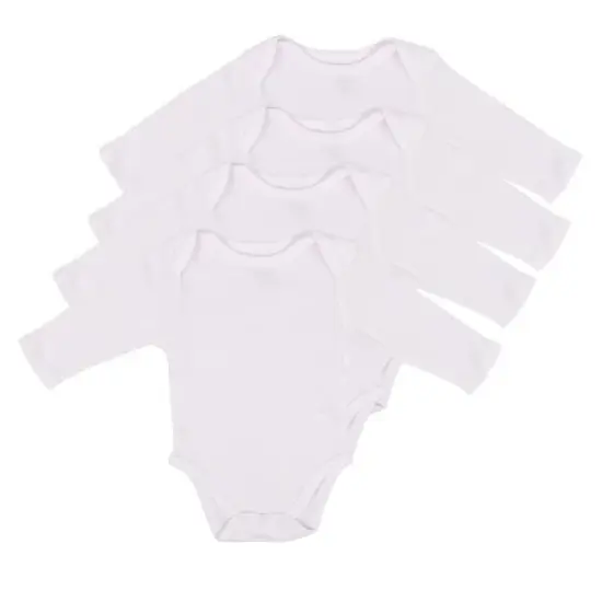 Leveret Baby Four Pack Cotton Undershirt Bodysuit image {4}
