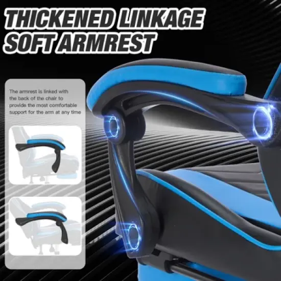 Gaming Chair with Footrest, Ergonomic Computer Chair with Headrest and Lumbar Support image {4}