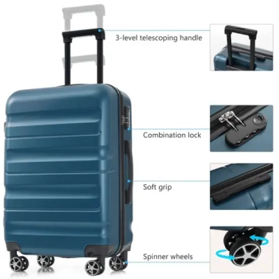 Lycvki 28 Inch Luggage, Hardshell ABS Suitcase with Spinner Wheels for Checked image {4}
