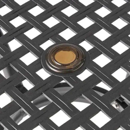 Gulches Patio Dining Tables - Black Sand Square Outdoor Table with Mesh Design image {7}