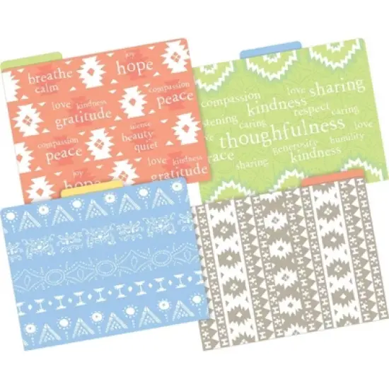 Barker Creek 24ct File Folders - Thoughtfulness: Multicolor Cardstock, Floral Design, Top Tab, 9.5" x 141" image {1}