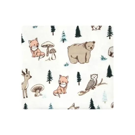 Hudson Baby Infant Boy Cotton Flannel Receiving Blankets Bundle, Boy Woodland Pals, One Size image {2}