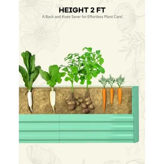 Rectangular Raised Garden Bed (2-Pack) &uml;C Double Your Gardening Potential with Ergonomic Steel Planters image {4}