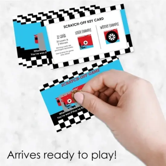 Big Dot of Happiness Let's Go Racing - Racecar - Baby Shower or Race Car Birthday Party Game Scratch Off Cards - 22 Count image {1}
