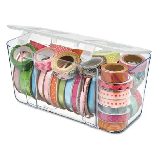 Deflecto Stackable Caddy Organizer, Medium, Clear, 8.8" x 4" x 4.38" image {7}