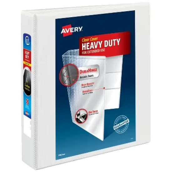 Avery Heavy-Duty View 3 Ring Binder, 1.5" One Touch Slant Rings, 1 White Binder (79372) image {8}