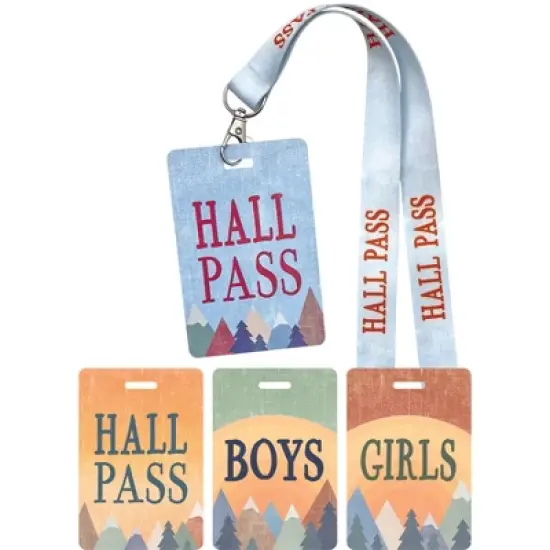 Teacher Created Resources&reg; Moving Mountains Hall Pass with Lanyard, Set of 4 image {3}