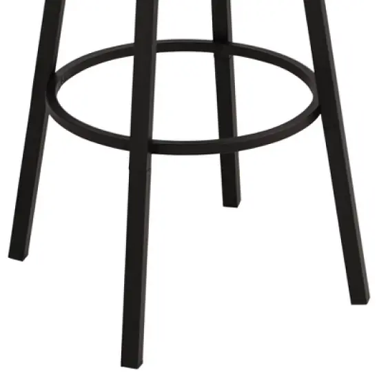Elm Lane Matte Black Bar Stool 25 1/4" High Industrial Gray Wood with Backrest Footrest Kitchen Counter Height Island Home Shed image {4}