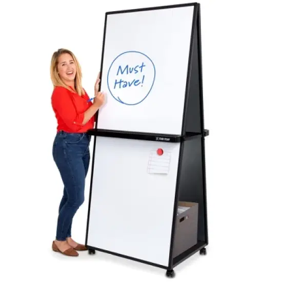 Mobile Whiteboard | Double-Sided Dry Erase Board - White image {10}