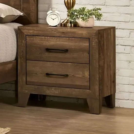 Quail 2 Drawer Nightstand Rustic Light Walnut - HOMES: Inside + Out image {1}