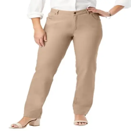 Jessica London Women&rsquo;s Plus Size Petite Classic Cotton Denim Straight Jeans image {6}