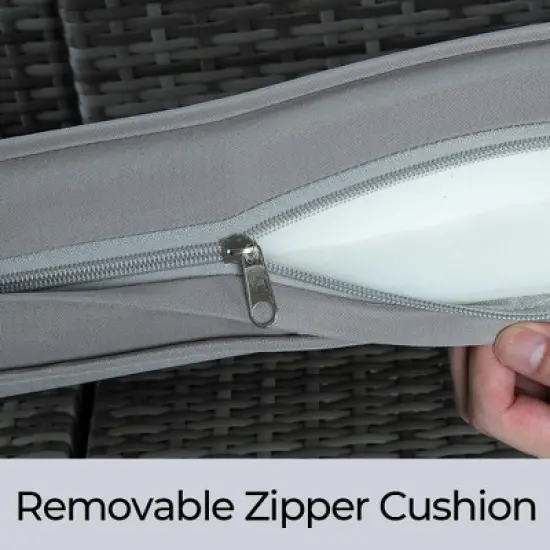 FIONECA 3-Piece Wicker Patio Furniture Set with Swivel Chairs & Coffee Table, Outdoor Conversation Set for Porch, Balcony, Garden (Grey) image {8}