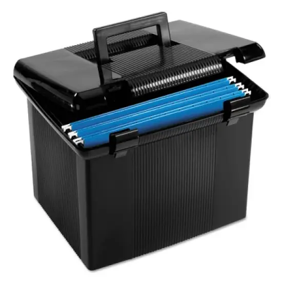 Pendaflex Portable File Boxes, Letter Files, 13.88" x 14" x 11.13", Black image {7}