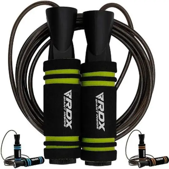 RDX Sports Skipping Rope with Anti-Slip Soft Memory Foam Weighted Handles, 10.3FT Adjustable Tangle-Free PVC Coated Steel Jump Cable image {8}