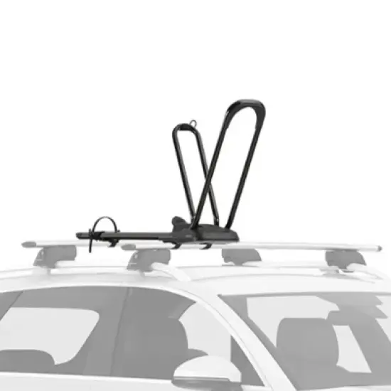 Yakima HighRoad Rooftop Upright Bike Mount with TorqueRight Knob and Tray for Bicycle, Car, Sports and Outdoor Use, Black image {1}