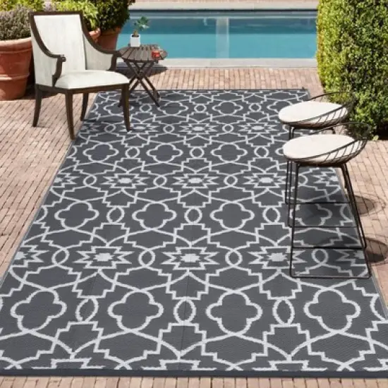homfan Outdoor Rug - Waterproof Reversible for Patio, RV, Deck, Backyard image {1}