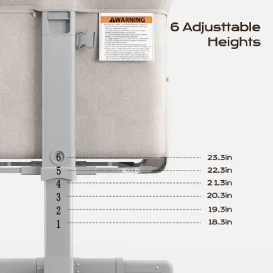 BabyBond 3-in-1 Baby Bassinet with Comfy Mattress, Wheels & 6 Height Adjustments image {4}