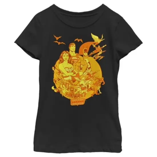 Girl's Justice League Pumpkin League T-Shirt image {2}