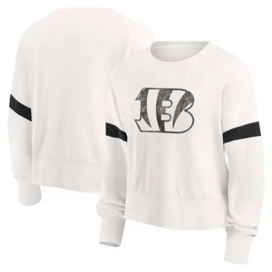 NFL Cincinnati Bengals Women's Primary Antique Long Sleeve Crew Fleece Sweartshirt image {3}