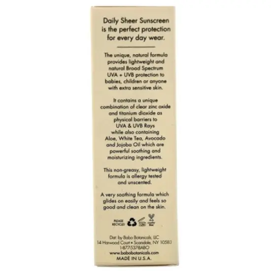 Babo Botanicals Daily Sheer Mineral Sunscreen SPF 40 - 1.7 fz image {1}