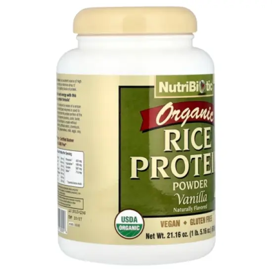 NutriBiotic Organic Rice Protein Powder, Vanilla, 1 lb 5.16 oz (600 g) image {3}