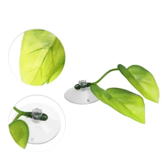 Unique Bargains Betta Fish Leaf Pad Hammock Plants for Fish Tank Green 2.48"x1.77" image {2}