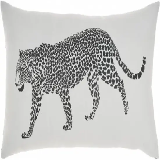 Mina Victory Outdoor Raised Print Leopard Lumbar Throw Pillow image {6}