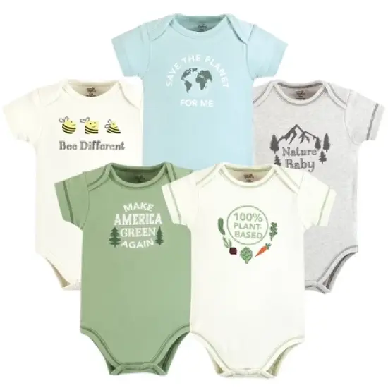 Touched by Nature Baby Organic Cotton Bodysuits, Planet Based image {11}