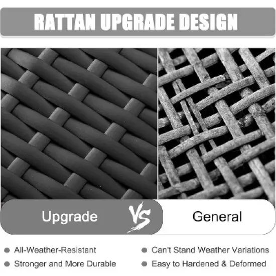 LayinSun 7 Pieces Outdoor Patio Furniture Set with 44" Fire Pit Table Rattan Sectional Sofa Conversation Sets image {5}