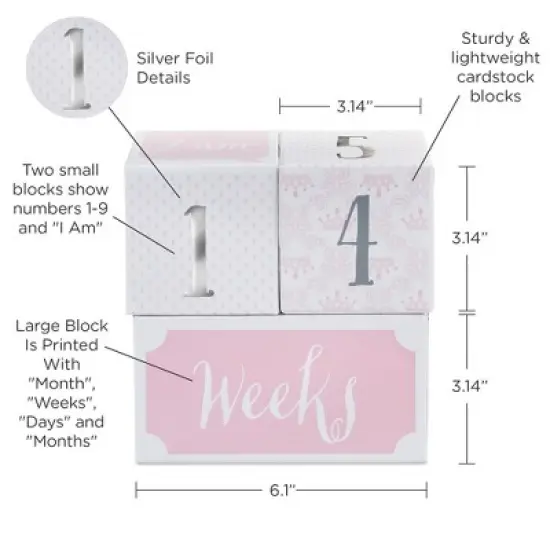 Baby Aspen My First Milestone Princess Baby Age Blocks | BA22006PK image {5}