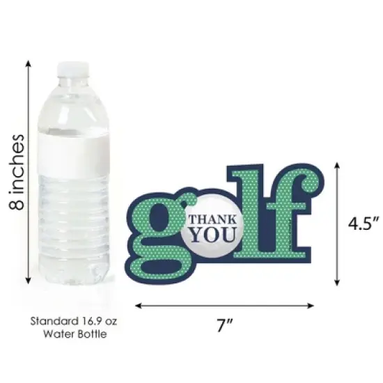 Big Dot of Happiness Par-Tee Time - Golf - Shaped Thank You Cards - Birthday or Retirement Party Thank You Note Cards with Envelopes - Set of 12 image {4}