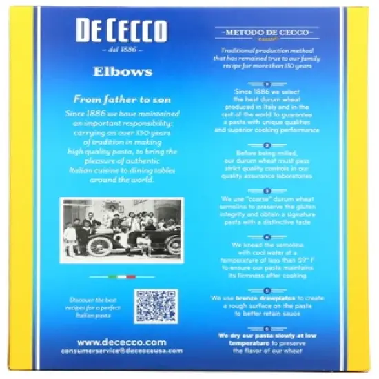 De Cecco Elbows Macaroni - Case of 20/16 oz image {2}