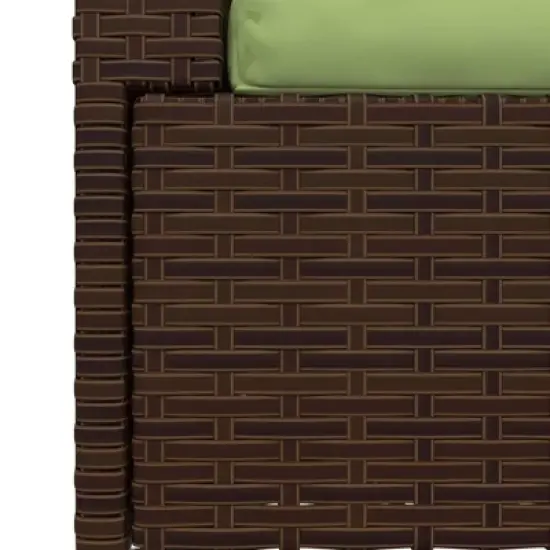 vidaXL Brown Patio Furniture - Green Cushion - 2 Seats image {7}