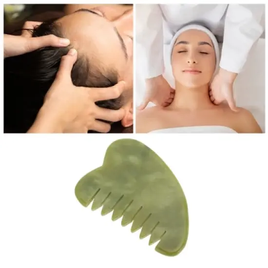 Unique Bargains Heart Shape Head Massage Comb Dark Green 1 Pc image {3}