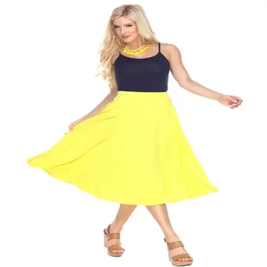 Women's Flared Midi Skirt with pockets - White Mark image {10}