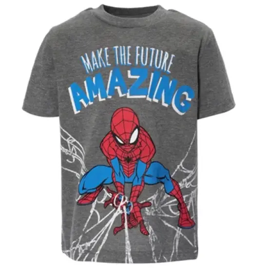 Marvel Avengers Spider-Man Miles Morales Iron Man Captain America Black Panther 2 Pack T-Shirts Toddler to Little Kid  image {2}