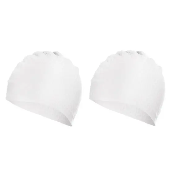 Unique Bargains Silicone Waterproof Non-Slip Bubble Textured Adult Swim Caps 2 Pcs image {7}