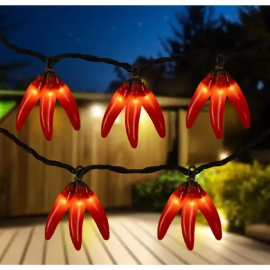 Northlight 36ct Chili Pepper Clustered String Lights Red - Brown Wire image {1}
