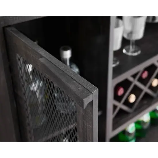 Bar Cabinet with Two Curved Glass Doors - Home Source image {3}